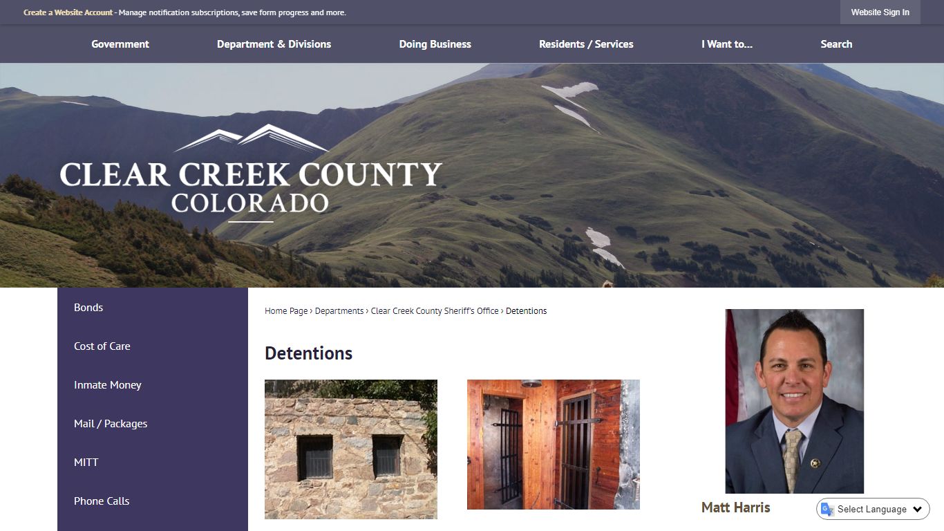 Detentions | Clear Creek County, CO - Official Website